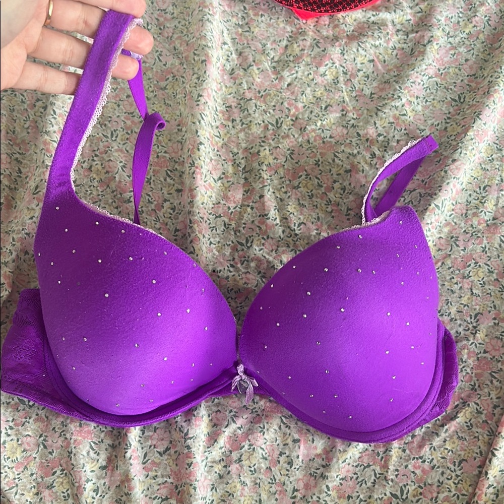Victoria's Secret Purple Embellished Push-Up Bra